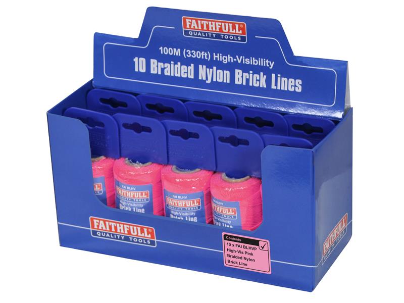 Hi-Vis Nylon Brick Line 100m (330ft) Pink                                       