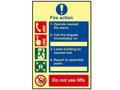 Fire Action Procedure - Photoluminescent Sign 200 x 300mm