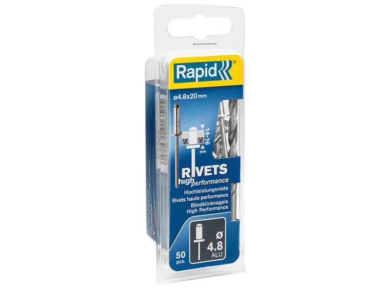 High Performance Rivets 4.8 x 25mm Blister of 50