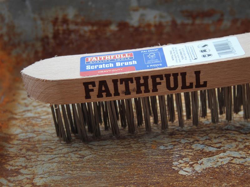 Heavy-Duty Scratch Brush, Three Row                                             