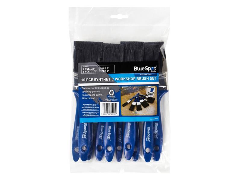 Synthetic Workshop Paint Brush Set, 10 Piece                                    