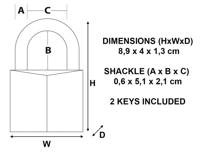 Solid Brass 70mm Padlock 6-Pin