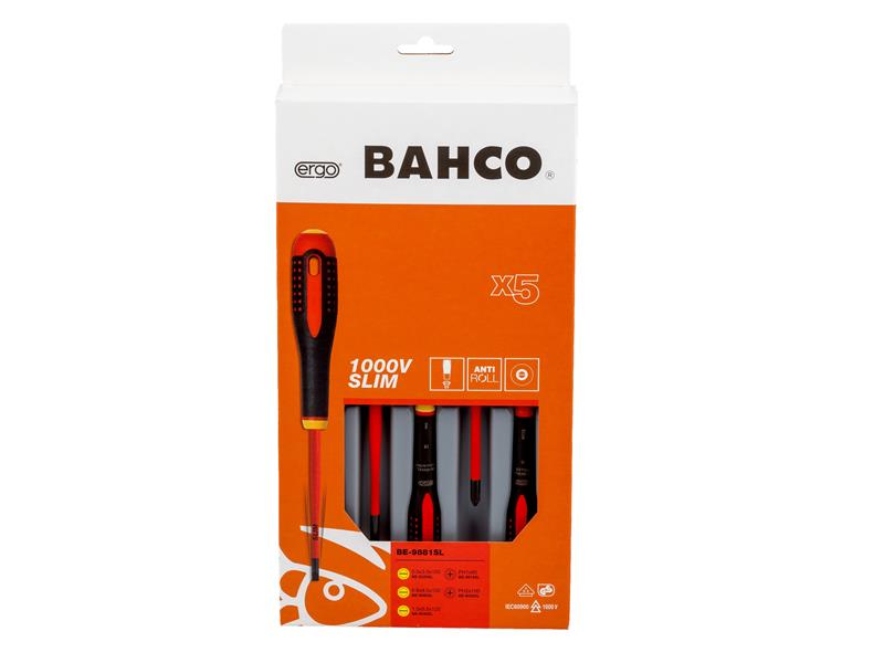 BE-9881SL ERGO™ Slim VDE Insulated Screwdriver Set, 5 Piece