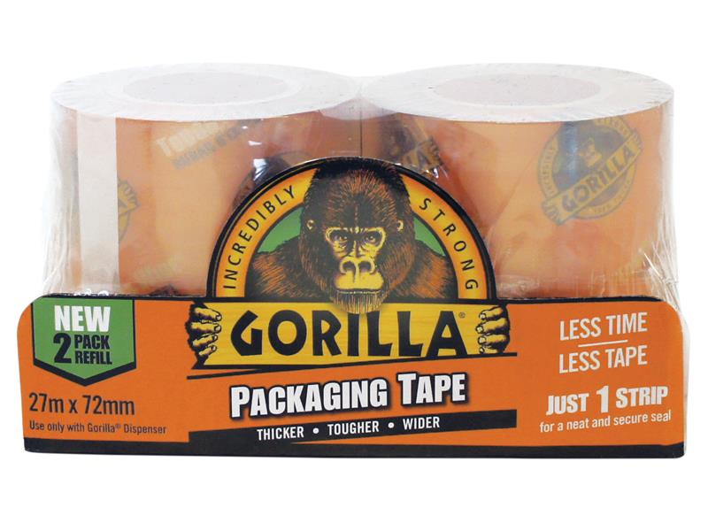 Gorilla Packaging Tape Refill 72mm x 27m  (Pack 2)                              
