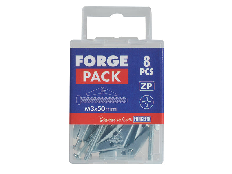 Plasterboard Spring Toggle ZP M3 X 50mm ForgePack 8                             