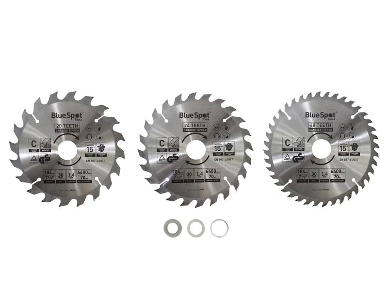 184mm Circular Saw Blade Set, 3 Piece                                           