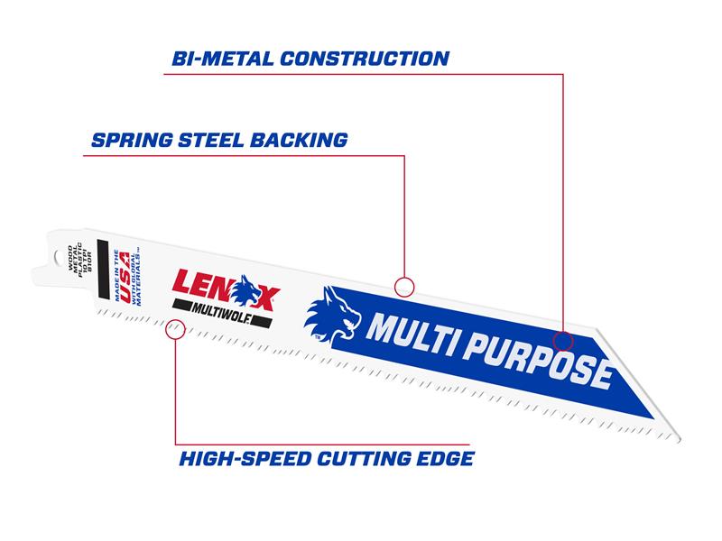MultiWolf Wave Edge Reciprocating Saw Blade 152 x 25 x 1.1mm 14 TPI (Pack 5)
