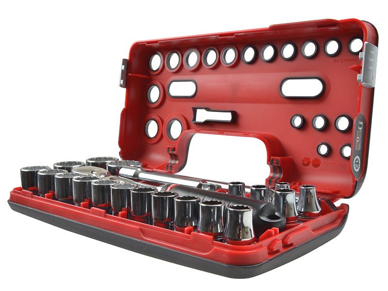 1/2in Drive 12-Point Detection Box Socket Set, 22 Piece                         