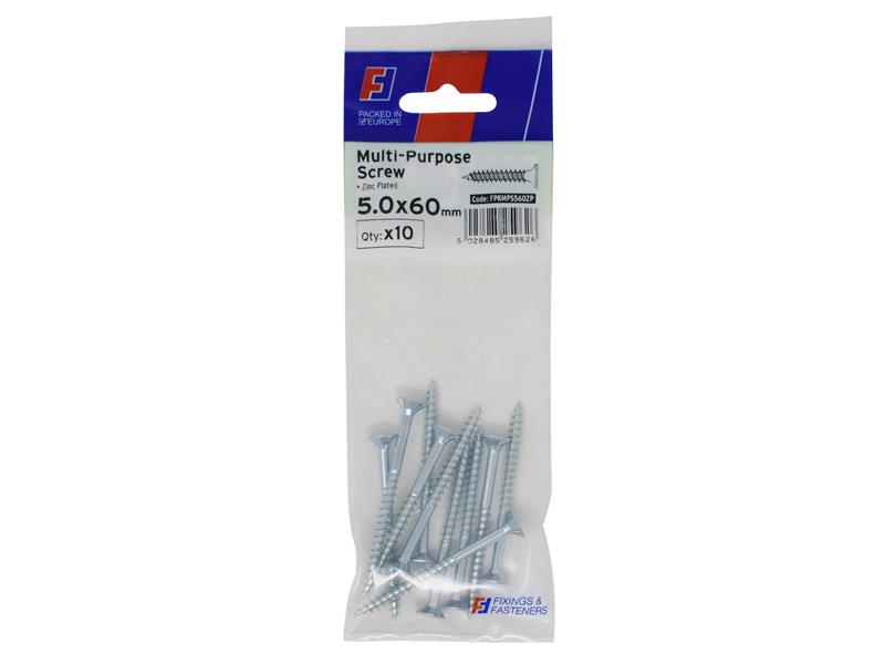 Multi-Purpose Pozi Screw CSK ST ZP 5.0 x 90mm ForgePack 10