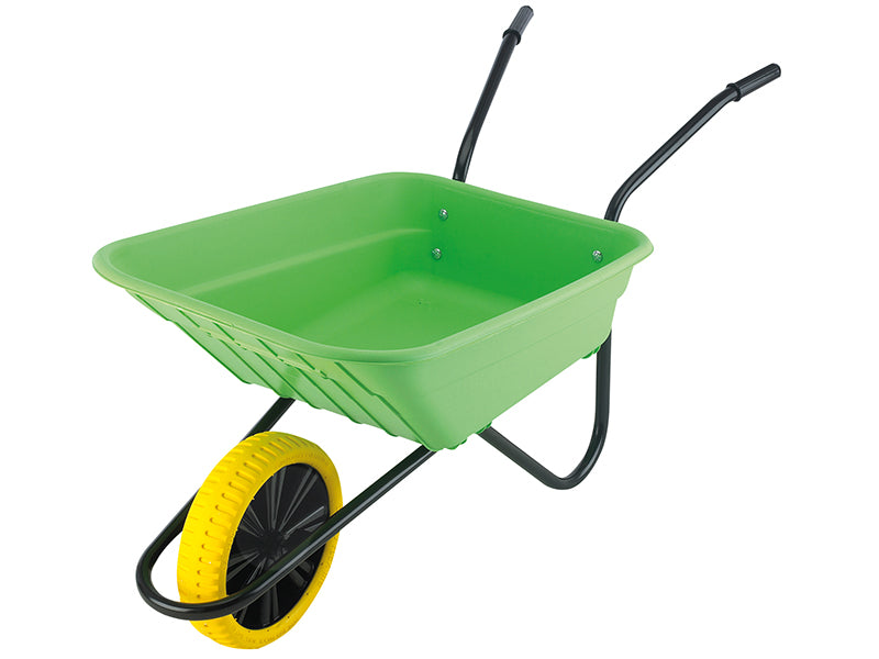 90L Pink Polypropylene Wheelbarrow - Puncture Proof