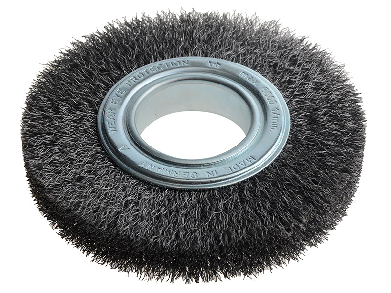 Wheel Brush D250mm x W30-35 x 100 Bore Steel Wire 0.30 + Adaptors Set 4 +1