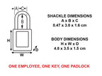 Lockout Padlock – 38mm Body & 6mm Hardened Steel Shackle