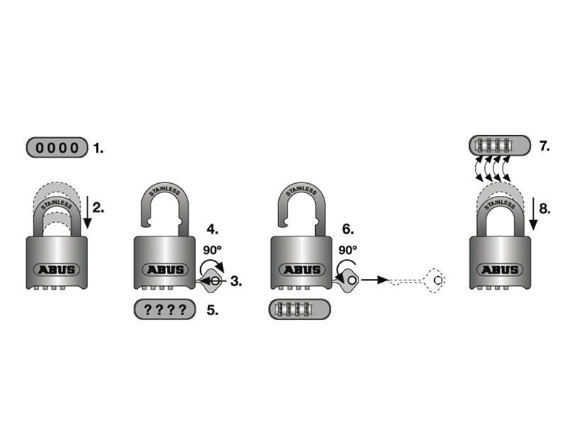 190/60 60mm Heavy-Duty Combination Padlock Closed Shackle (4-Digit) Carded      