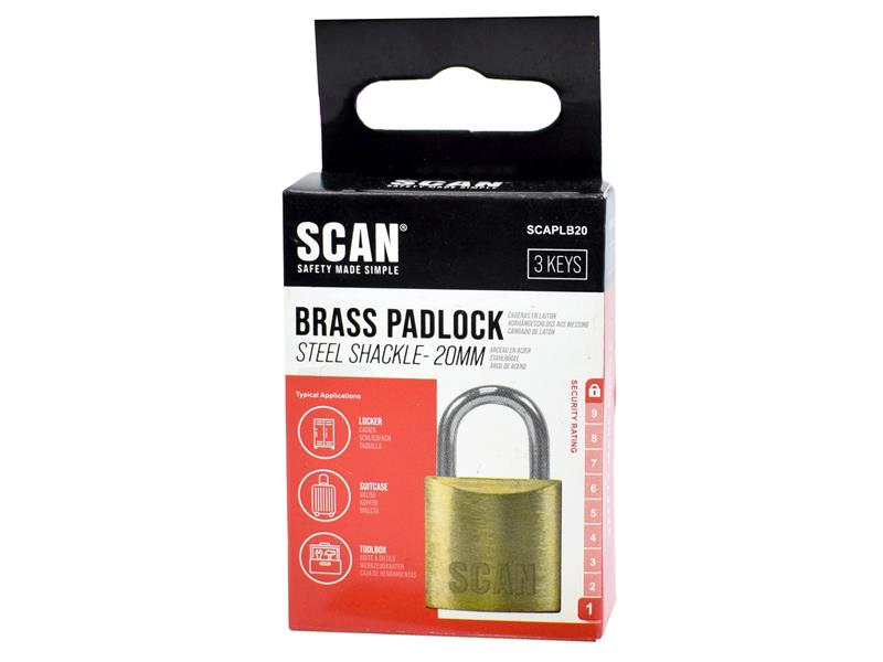 Brass Padlock 50mm Sliding Shackle