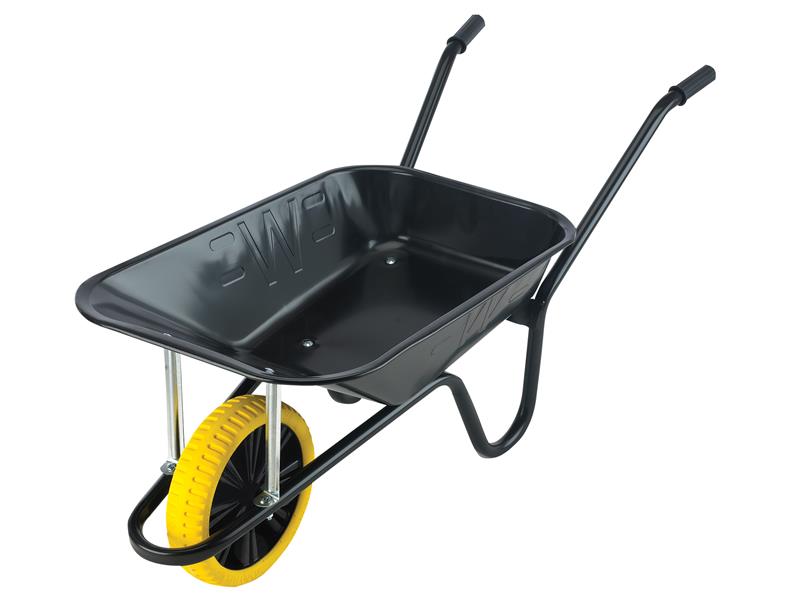 85L Black Contractor Wheelbarrow - Puncture Proof