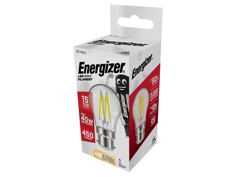 LED SES (E14) Golf Filament Non-Dimmable Bulb, Warm White 470 lm 4W