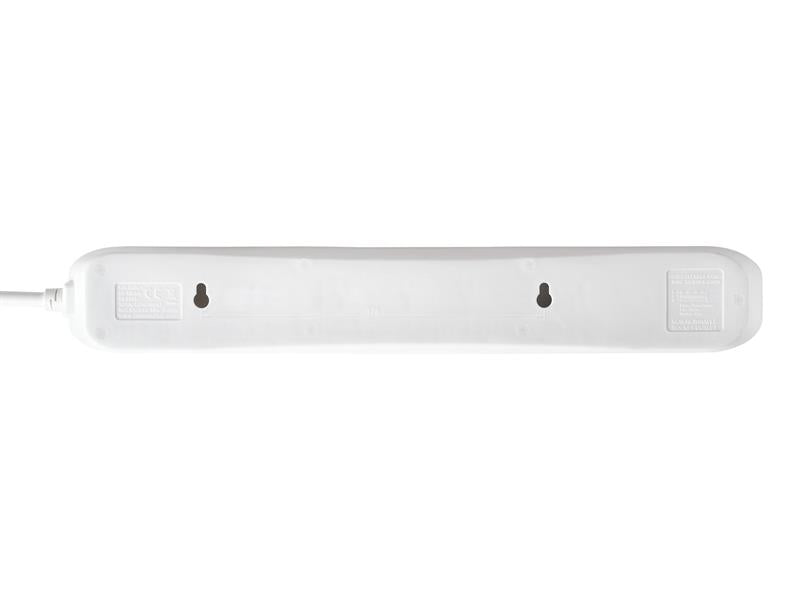 Extension Lead 240V 6-Gang 13A White 2m