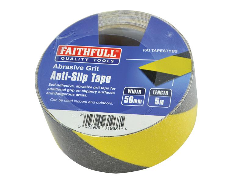 Anti-Slip Tape 50mm x 5m Black & Yellow Hazard                                  
