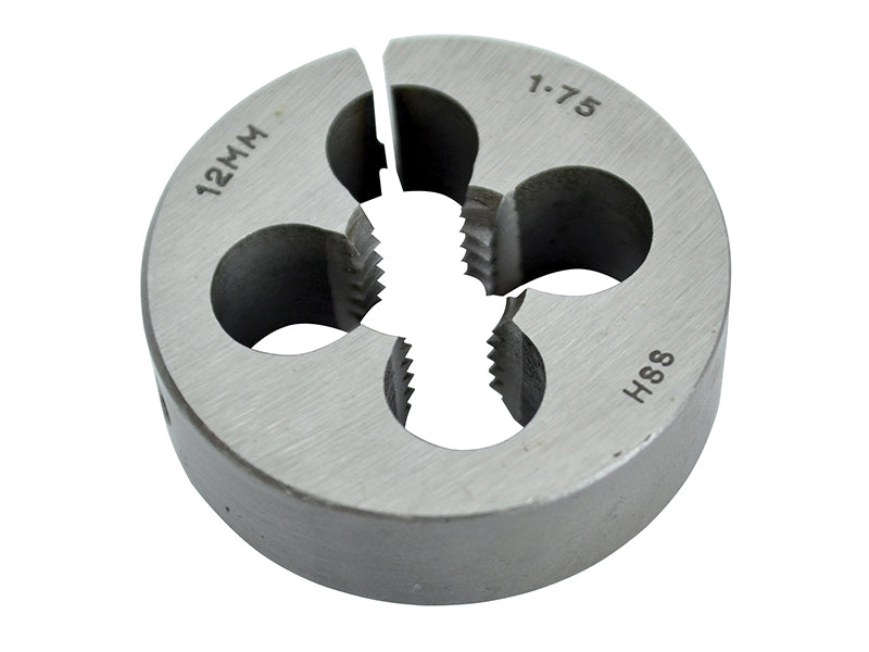 HSS Straight Flute Split Die M12 x 1.75, 1.1/2in OD                             