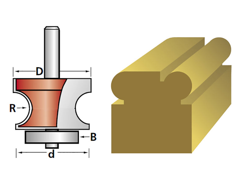 Router Bit TCT 3.2mm Corner Bead 1/4in Shank                                    