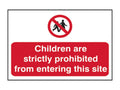 Children Prohibited From Entering Site - PVC Sign 600 x 400mm