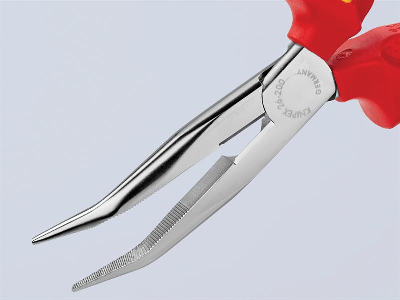 26 26 200 VDE Long Bent Snipe Nose Side Cutting Pliers 200mm                    
