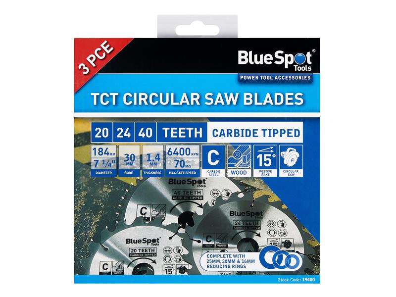 184mm Circular Saw Blade Set, 3 Piece                                           