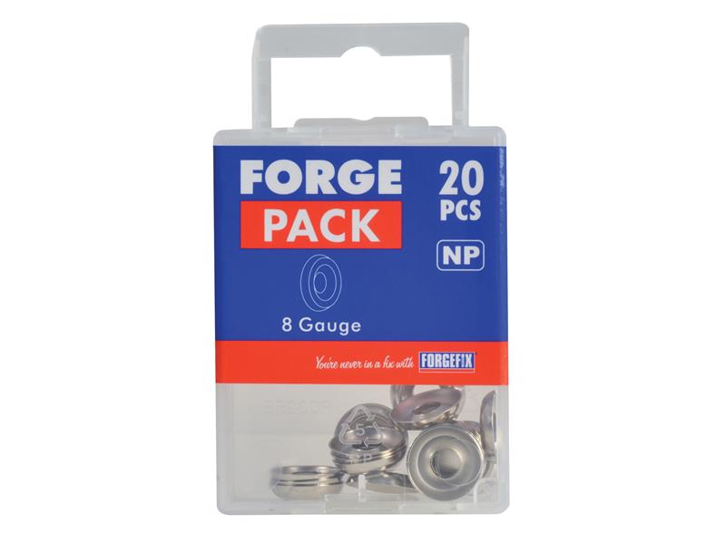 Screw Cup Washer Nickle Plated No.8 ForgePack 20                                