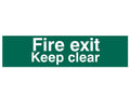 Fire Exit Keep Clear Text Only - PVC Sign 200 x 50mm