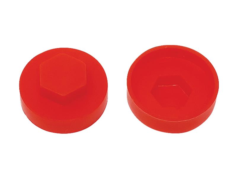 TechFast Cover Cap Poppy Red 16mm (Pack 100)                                    