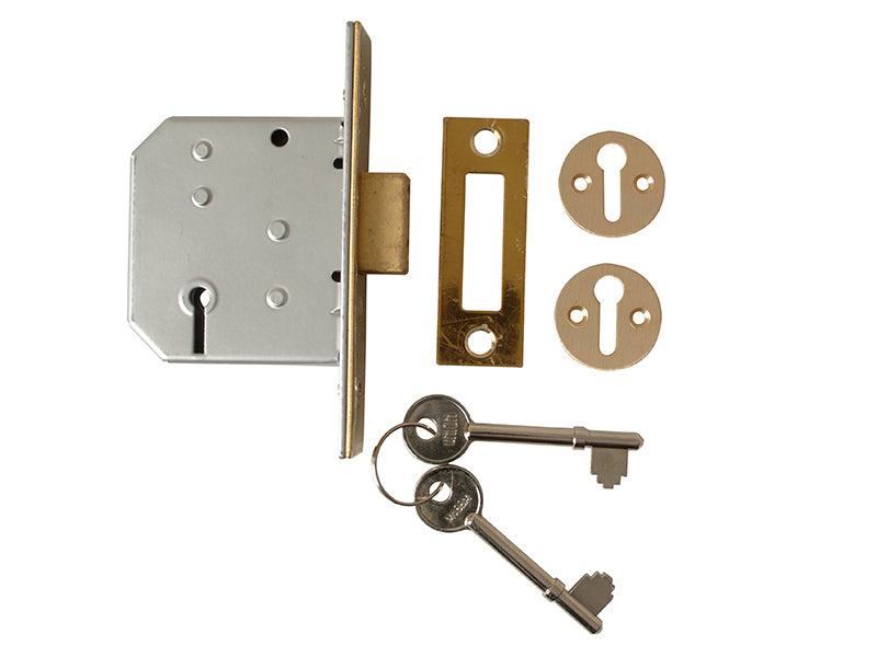 2177 3 Lever Mortice Deadlock Satin Chrome 77.5mm 3in Visi
