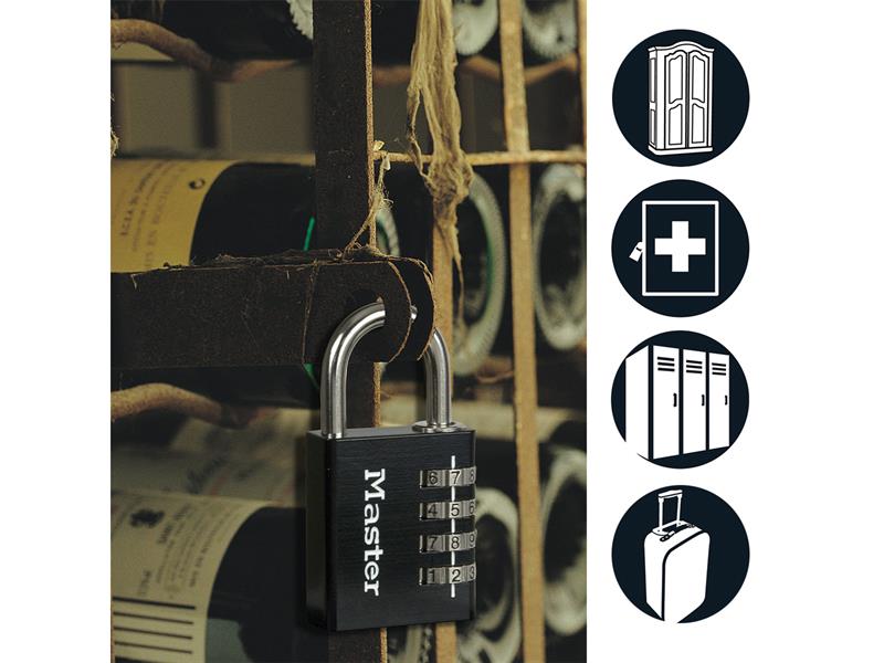 Black Finish 40mm 4-Digit Combination Padlock - 51mm Shackle