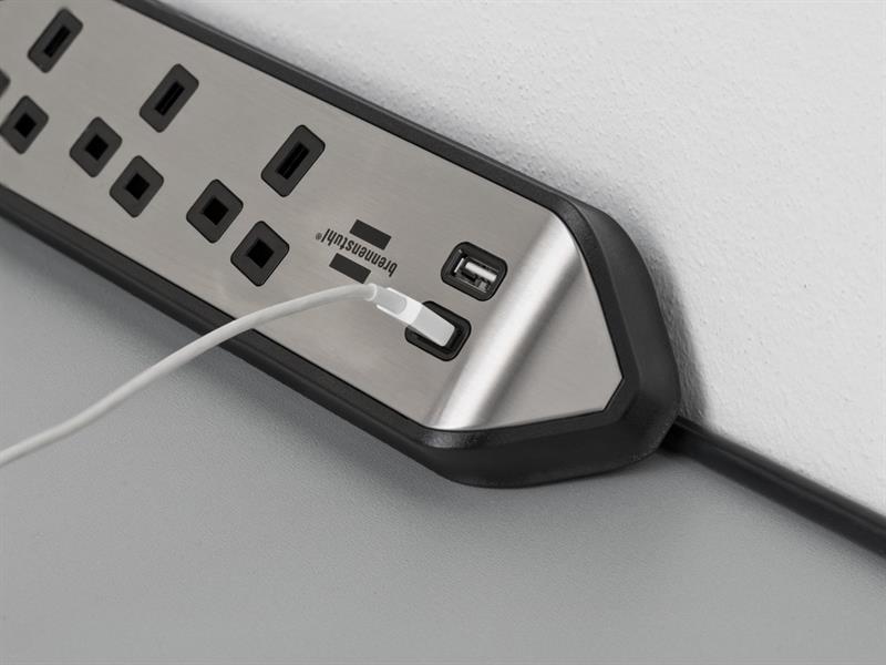 estilo Corner Extension Lead 240V 3-Gang 13A Black 2m                           