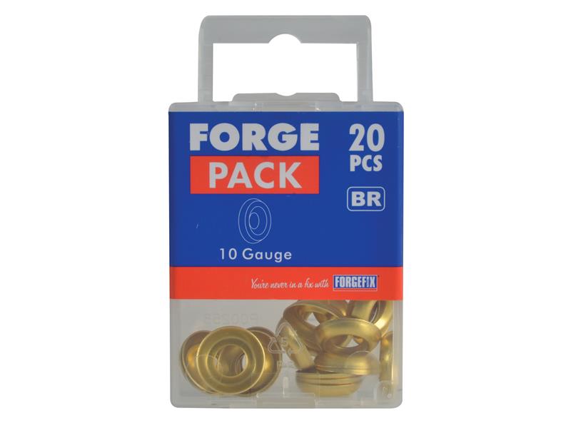 Screw Cup Washer Brass No.10 ForgePack 20                                       