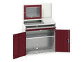 Verso Computer Cupboard 1050 x 550 x 1650mm Crimson Red