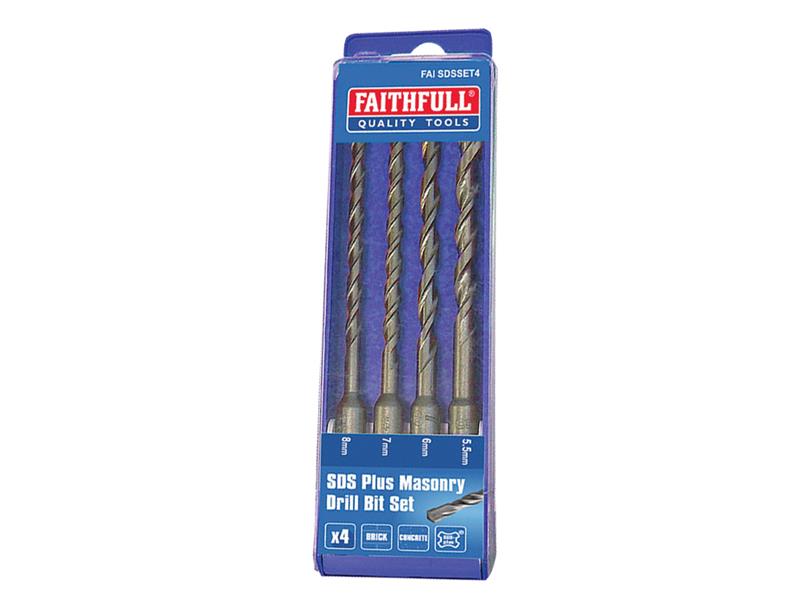 SDS Plus Drill Bit Set, 4 Piece                                                 