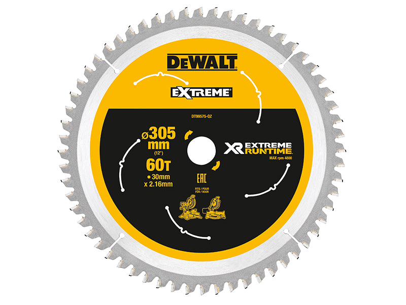 XR FlexVolt Mitre Saw Blade 305 x 30mm x 60T                                    