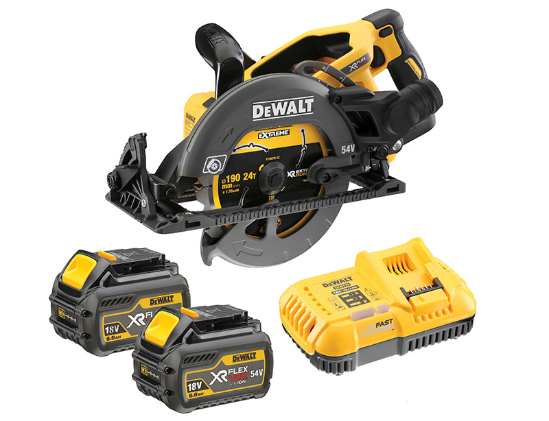 DCS577T2 FlexVolt XR High Torque Circular Saw 190mm 54V 2 x 2.0Ah Li-ion        