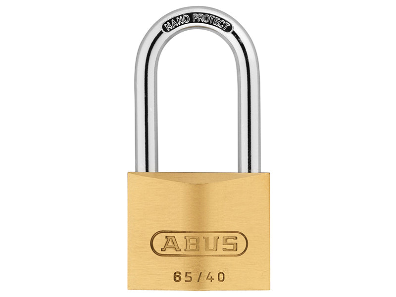 65/40mm Brass Padlock 63mm Long Shackle Keyed Alike 6405