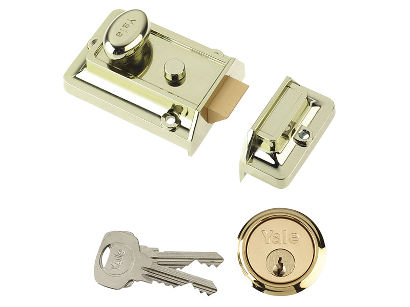 P77 Traditional Nightlatch 60mm Backset Nickel Brass Finish Visi