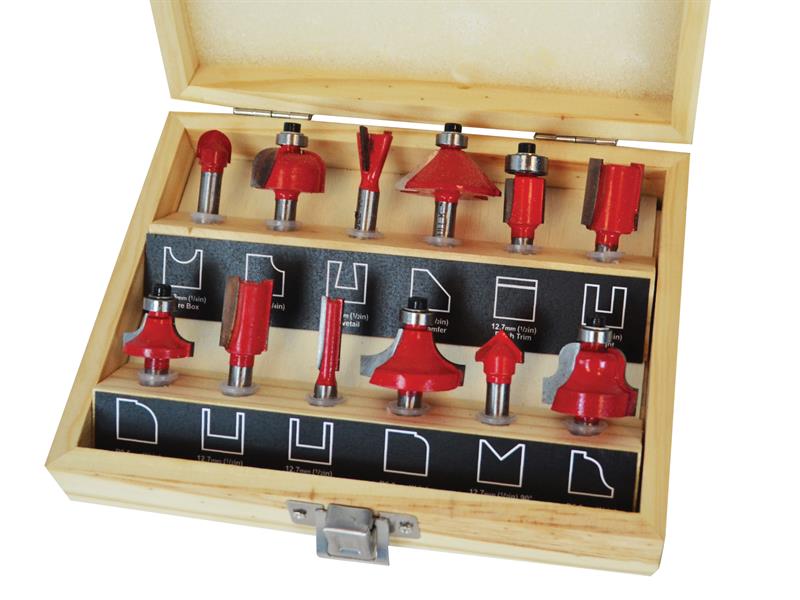 1/4in TCT Router Bit Set, 12 Piece                                              