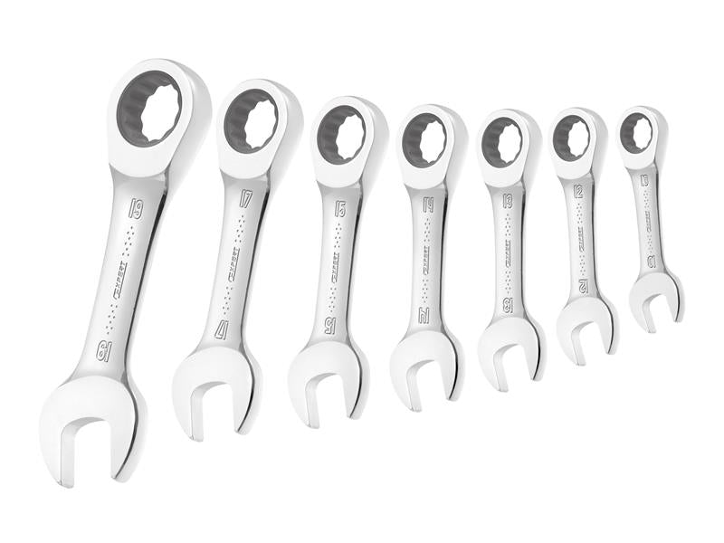 Stubby Ratchet Spanner Set, 7 Piece                                             