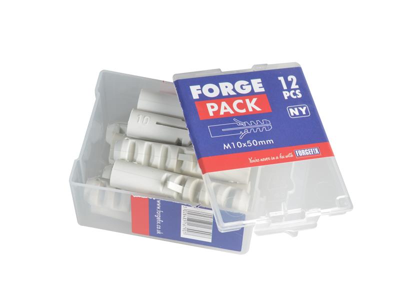 Nylon Expansion Wall Plug Rimless M10 x 50mm ForgePack 12                       