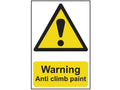 Warning Anti Climb Paint - PVC Sign 200 x 300mm