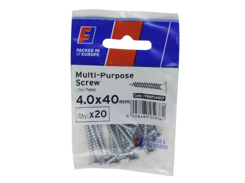 Multi-Purpose Pozi Screw CSK ST ZP 5.0 x 90mm ForgePack 10
