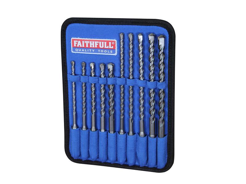 SDS Plus Drill Bit Set, 10 Piece                                                