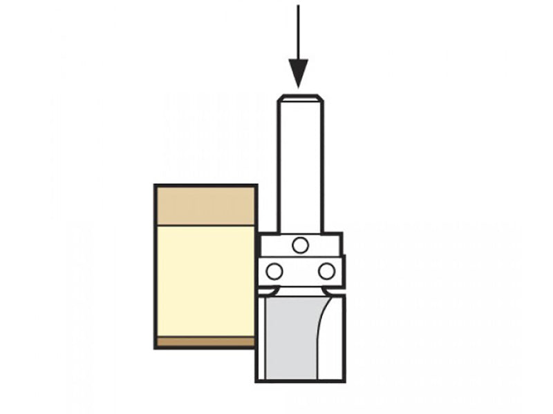 C121 x 1/4 TCT Bearing Guided Template Profile Cutter 12.7 x 25.4mm