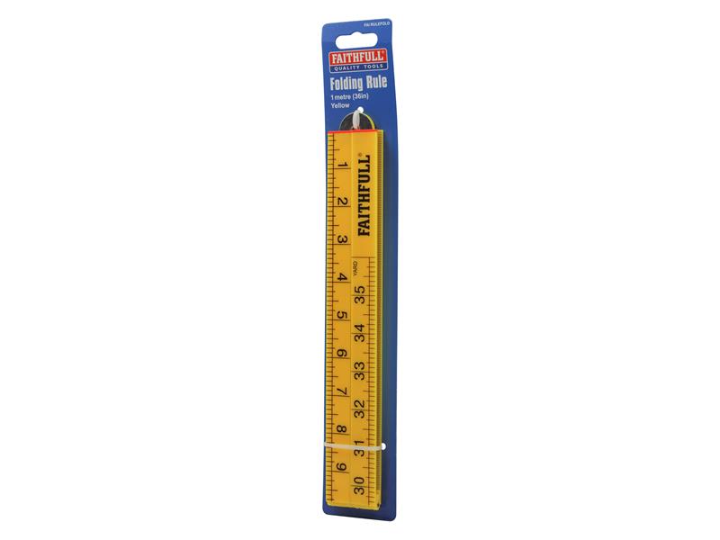 Folding Rule Yellow ABS Plastic 1m (36in)                                       