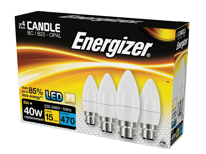 LED SES (E14) Opal Candle Non-Dimmable Bulb, Warm White 470 lm 4.2W