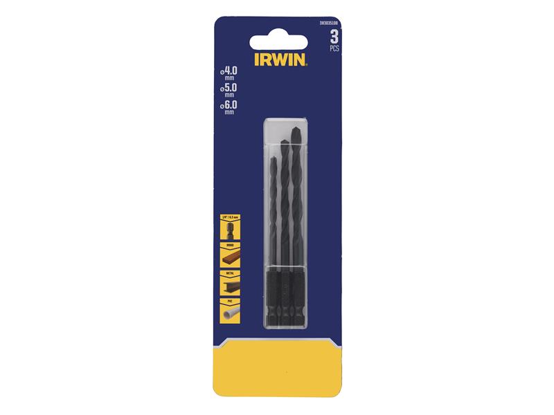 HSS Drill Bit Hex Shank Bit Set, 3 Piece                                        